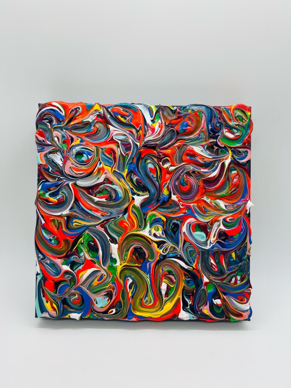 Vibrant Multi-Color Swirl “Sail Away”Abstract Acrylic On Canvas Painting